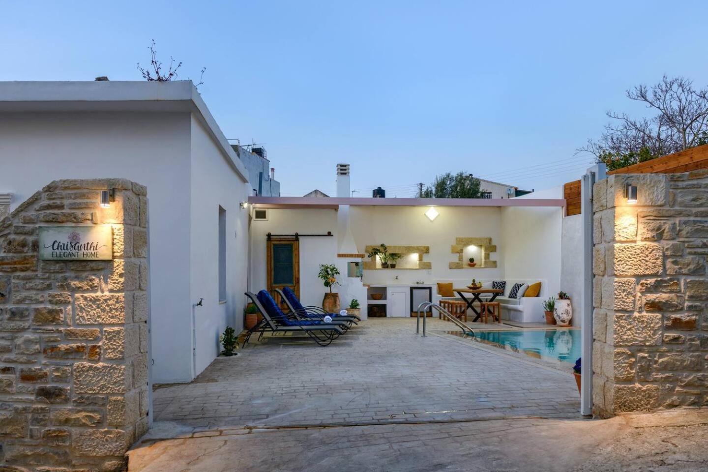 Chrisanthi Elegant Villa Pitsidia Exterior foto